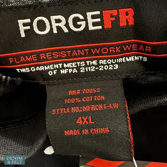 Forge FR Flame Resistant Black Long Sleeve Work Shirt 4XL HRC2 NFPA 70E NEW~NWT - Picture 6 of 8
